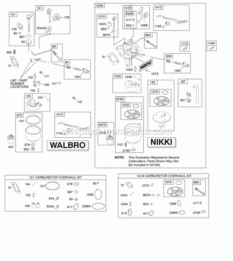 Carburetor Kit - Carburetor Overhaul Diagram and Parts List for 31C707-3005-G5  Briggs and Stratton Engine